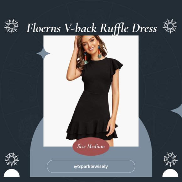 FLOERNS V-Back Ruffle Dress - Picture 1 of 17